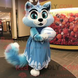 Sky Blue Raccoon mascot...