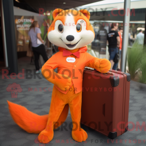 Orange Wiesel Maskottchen...
