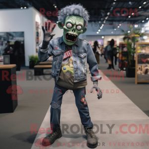 Gray Zombie mascot costume...