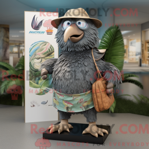 Gray Kiwi mascot costume...