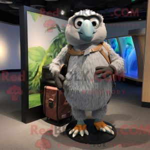 Gray Kiwi mascot costume...