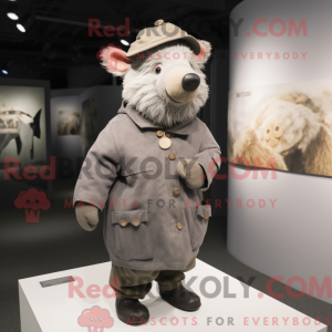 Gray Sow mascot costume...