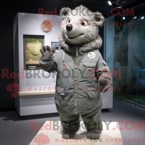 Gray Sow mascot costume...