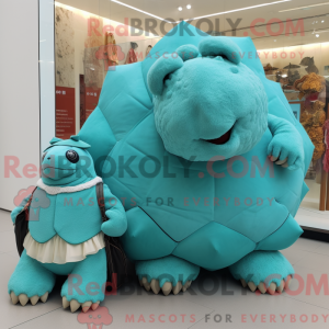 Turquoise Glyptodon mascot...