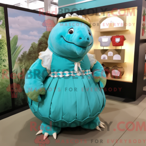 Turquoise Glyptodon mascot...