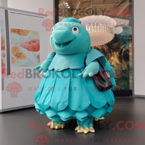 Turquoise Glyptodon mascot...