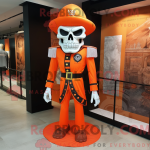 Orange Skull mascot costume...