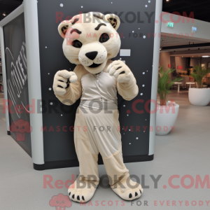 Beige Panther maskot...