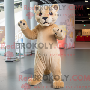 Beige Panther maskot...