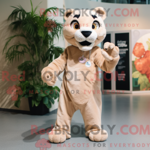 Beige Panther maskot...