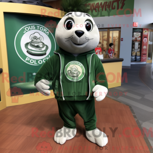 Olive Seal mascot costume...