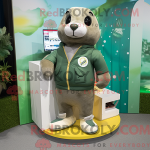 Olive Seal mascot costume...