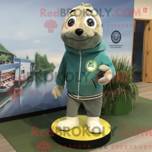 Olive Seal maskot kostume...