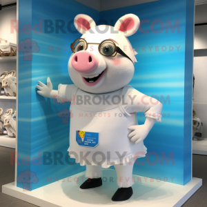 White Sow maskot kostym...