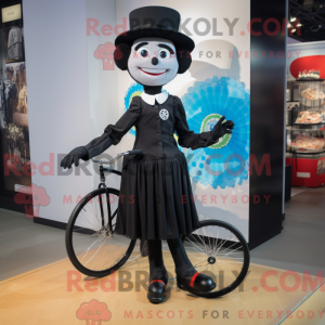 Sort Unicyclist maskot...