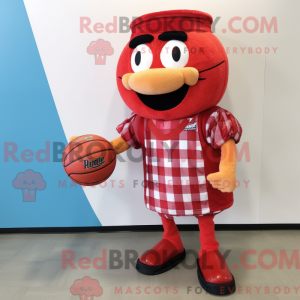 Red Basketball Ball mascot...