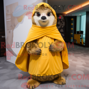 Gold Marmot maskot kostyme...