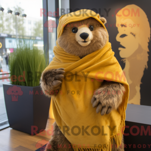 Gold Marmot maskot kostyme...