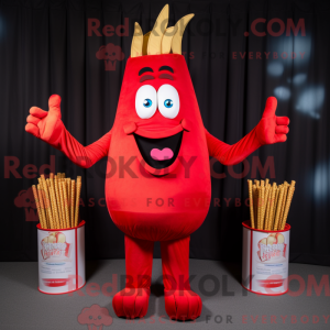 Rød pommes frites maskot...