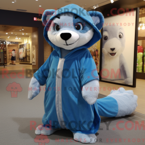 Blue Ferret mascot costume...