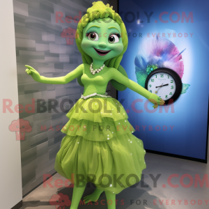 Lime Green Mermaid mascot...