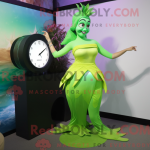 Lime Green Mermaid mascot...