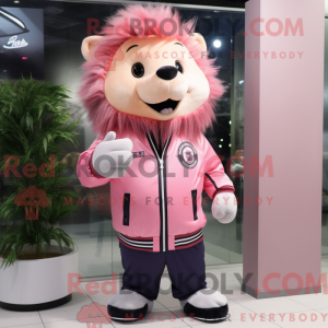 Rosa Piggsvin maskot...