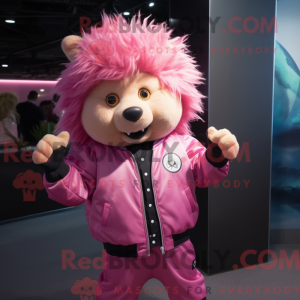 Mascotte de porc-épic rose...