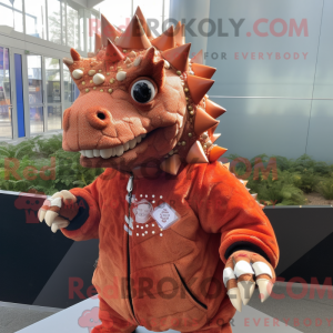 Rust Ankylosaurus maskot...