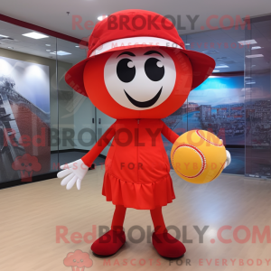 Red Volleyball Ball mascot...