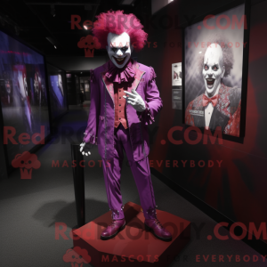 Magenta Evil Clown mascot...