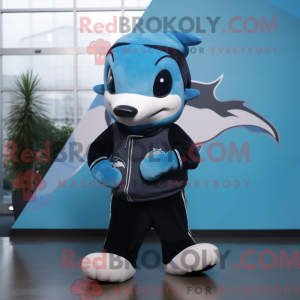 Cyan Killer Whale maskot...