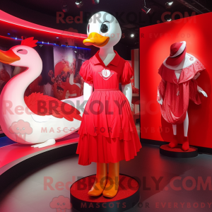 Red Swan mascot costume...