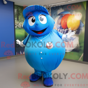 Blue Baseball Ball mascot...