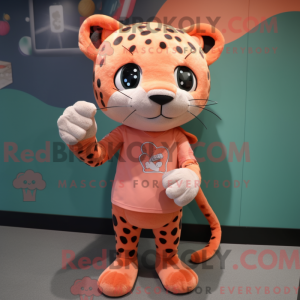 Peach Jaguar mascot costume...