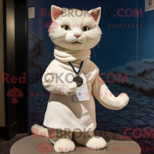 Cream Cat maskot kostume...