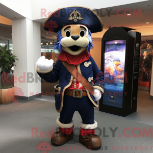 Navy Pirate mascot costume...