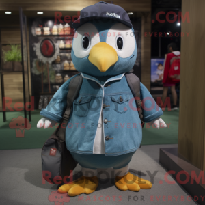 Teal Penguin mascot costume...