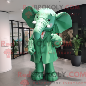 Grøn Elefant maskot kostume...
