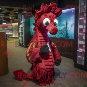 Maroon Sea Horse maskot...