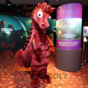 Maroon Sea Horse mascot...