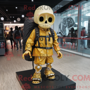 Gold Skull mascot costume...