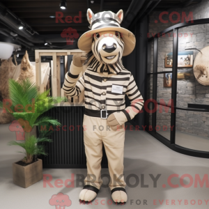 Máscara de zebra bege...