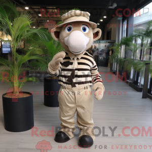 Beige Zebra mascot costume...