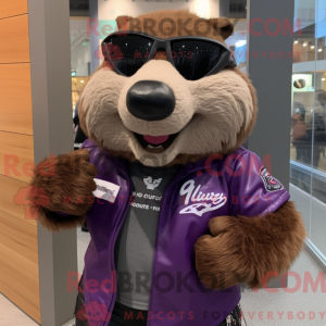 Lilla Beaver maskot kostume...