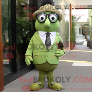 Oliven Kiwi maskot kostume...