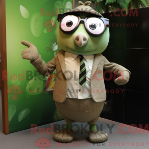 Oliven Kiwi maskot kostume...
