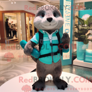 Turkis Otter maskot kostume...