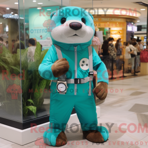 Turquoise Otter mascot...