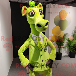 Lime Green Giraffe mascot...